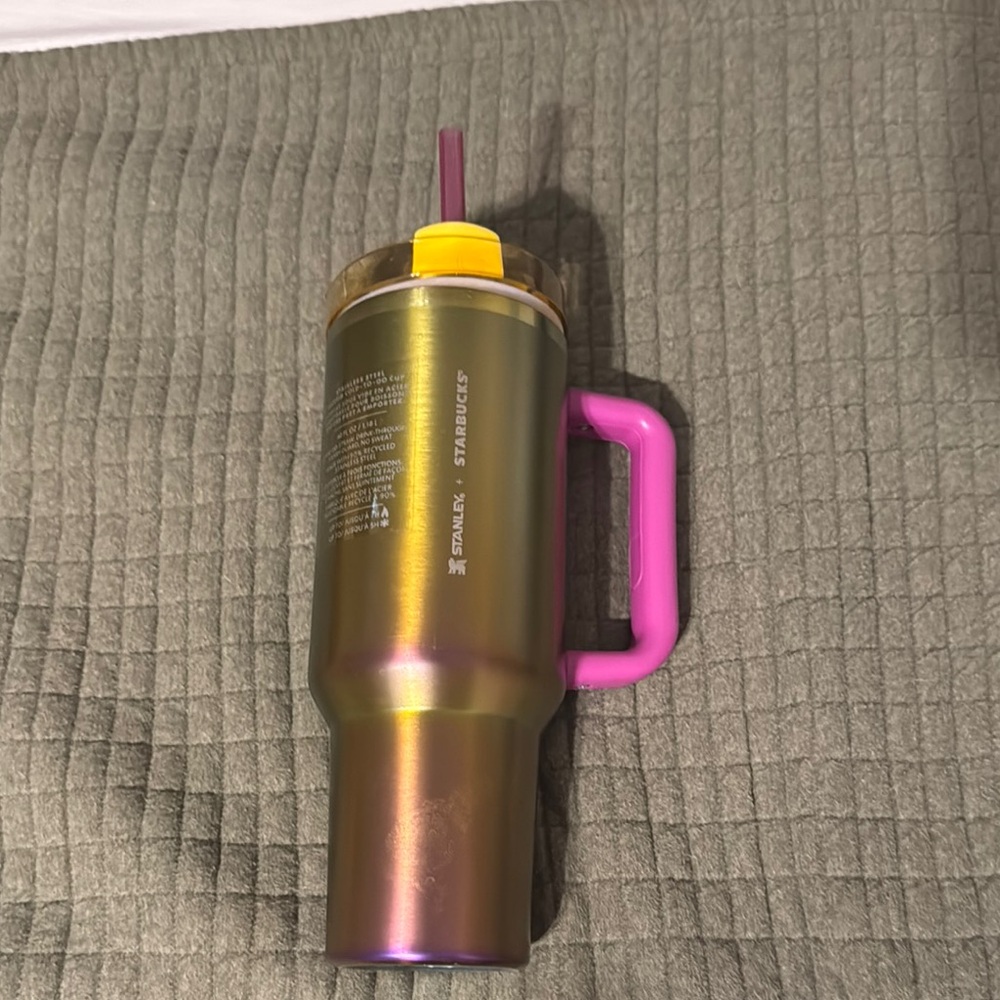 Starbucks Iridescent Tumbler with Pink Handle